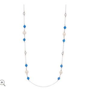 Honora Blue Gemstone & Cultured Pearl Necklace